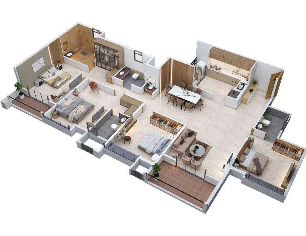 Majestique Codename Exclusive 90 4 BHK Floor Plan Image